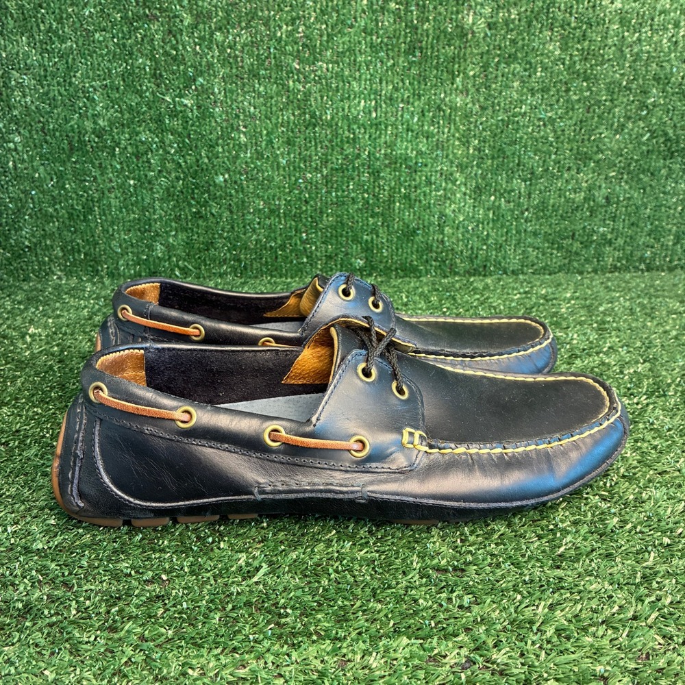 Polo Ralph Lauren Roderick Leather Driving Moccasin Boat Shoe Dark Blue Men 8.5D